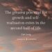 Quote by Carl Jung: ‘The greatest potential for growth and self-realisation exists in the second half of life.’ Sunset sky background.