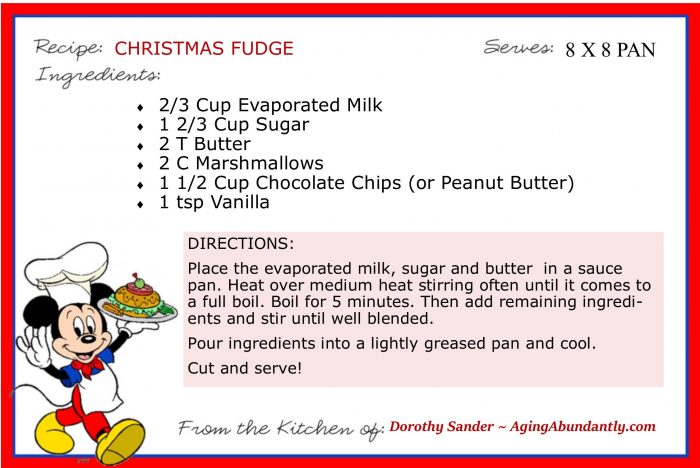 Christmas fudge recipe