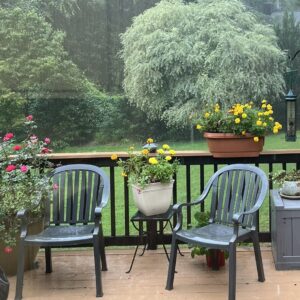 summer rain deck and chairs